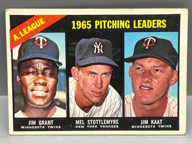 1966 Topps AL Pitching Leaders Grant/Stottlemyre/Kaat #224