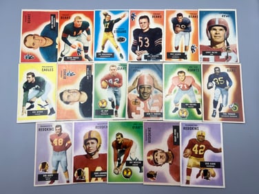 Lot of (17) 1955 Bowman Football Cards W/ Stars - Varying Conditions