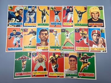 Lot of (19) 1956 Topps Football Cards W/ Stars - Varying Conditions