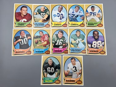 Lot Of (12) 1970 Topps Football HOF and Stars W/ Page RC, Nitschke, Otto, Etc - Varying Conditions
