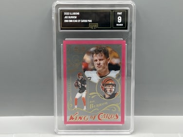 2022 Panini Illusions Joe Burrow King of Cards Pink #/399 - Slabbed By GMA Grading