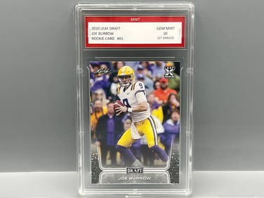 2020 Leaf Draft Joe Burrow RC #1 - Slabbed By Mint Grading