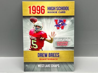 Unknown Release Date Rookie Phenoms Drew Brees High School Card - Was not made in 1996