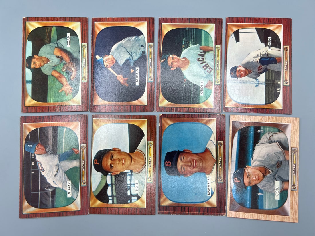Lot of (8) 1955 Bowman Baseball Cards - Varying Conditions (1 of 2)