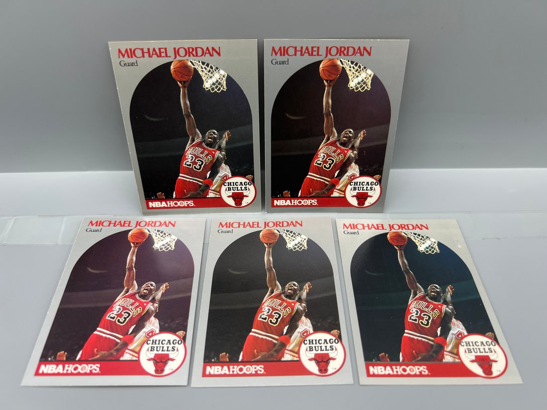 Lot of (5) 1990 Hoops Michael Jordan #65: Lot of (5) 1990 Hoops Michael Jordan #65