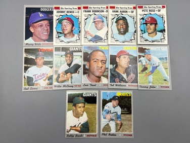 Lot Of (12) 1970 Topps Baseball HOF and Stars W/ Bench, Aaron, McCovey, Bench, Etc - Varying