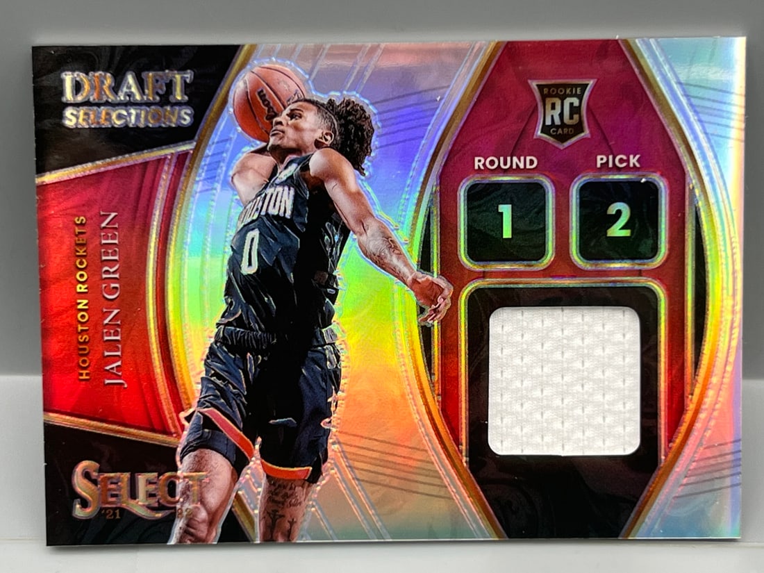 2021-22 Panini Select Jalen Green Draft Selections Silver Prizm RC Jersey Relic #DS-JGR (1 of 2)