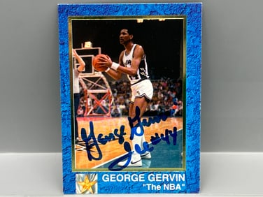 Unknown Release Date George Gervin On Card Auto W/ Ice #44 Inscription - No COA
