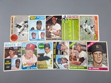 Lot of (11) 1965-68 Topps Baseball Cards - Varying Conditions