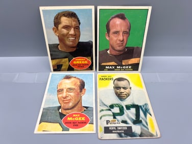 Lot of (4) 1950s & 60s Green Bay Packers Football Cards W/ Forest Gregg RC