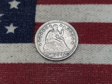 1854 w/ Arrows Seated Liberty Half Dime *AU/UNC - BRIGHT & FLASHY*.