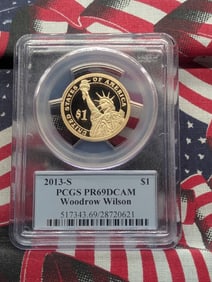 2013-S PROOF Woodrow Wilson Presidential Dollar - PCGS PR69 DCAM .