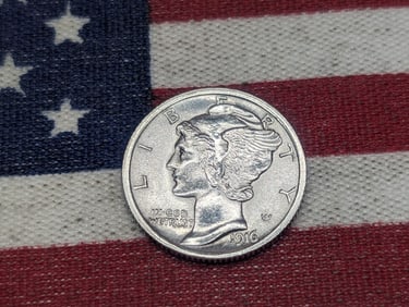 1916 Mercury Silver Dime F.S.B. *GEM BU*.