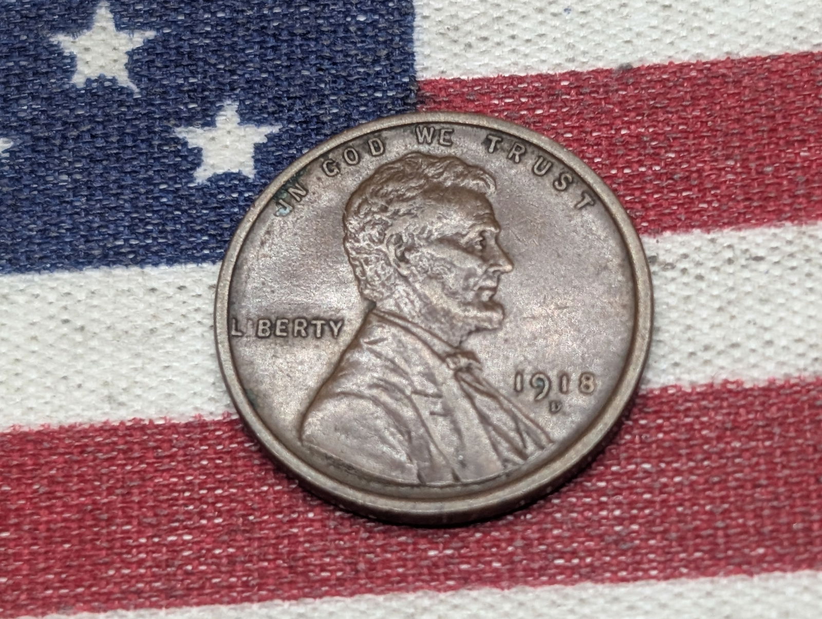 1918-D Lincoln Wheat Cent *AU+*. (1 of 2)