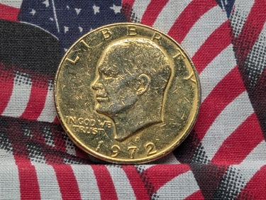 Gold *LAYERED* 1972-D Eisenhower Dollar.