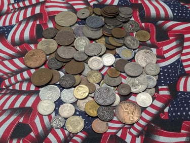 Bag of 1.0 Lbs. of Various Vintage & Modern World Coins.