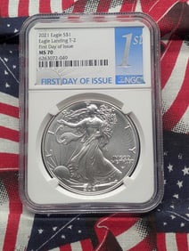 2021 Eagle Landing T-2 American Silver Eagle - NGC MS70 *First Day of Issue*.
