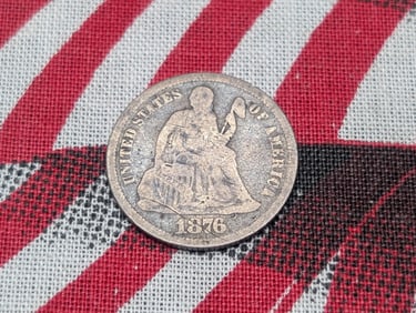 1876-CC w/ Legend Seated Liberty Dime *VG*.