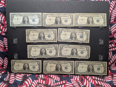 (3) 1957, (3) 57-A, (4) 57-B Series $1.00 Silver Certificates .