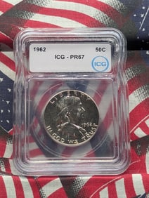 1962 Franklin Silver Half Dollar - ICG Cert. MS67.