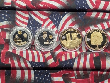 Lot of 4 Various Commemorative Medals in Capsules.