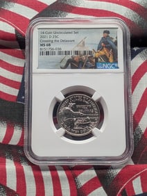 2021-D Crossing the Delaware Quarter - NGC MS68.