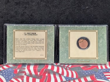 *ERROR* Lincoln Memorial Cent w/ Off Center Mint Error in Display.