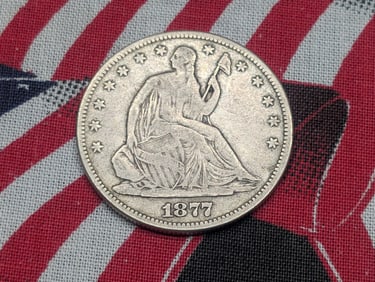 1877 w/ Motto Seated Liberty Silver Half Dollar *VG/FINE*.
