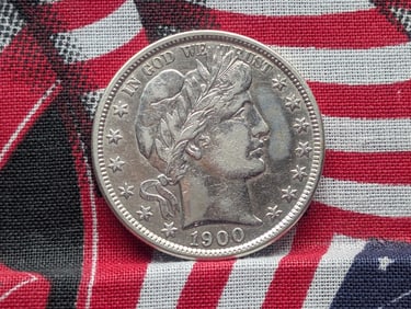 *AU+* 1900-P Barber Silver Half Dollar.