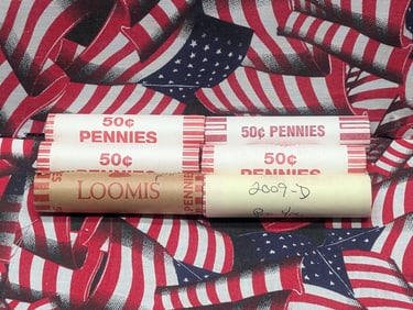 6 Rolls of 2009 Lincoln Variety Cents: Cabin D, Splitter P and D, Prof Years P and D, and