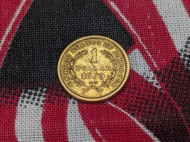 1850 Type 1 Liberty $1 Gold. AU detail.