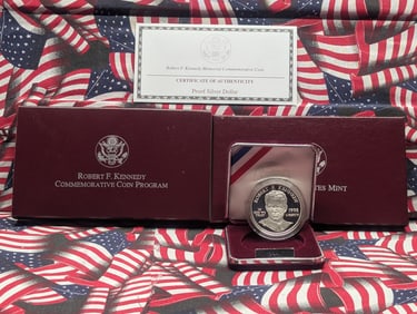 1998-S PROOF Robert F. Kennedy Commemorative Silver Dollar in OGP w/ COA.