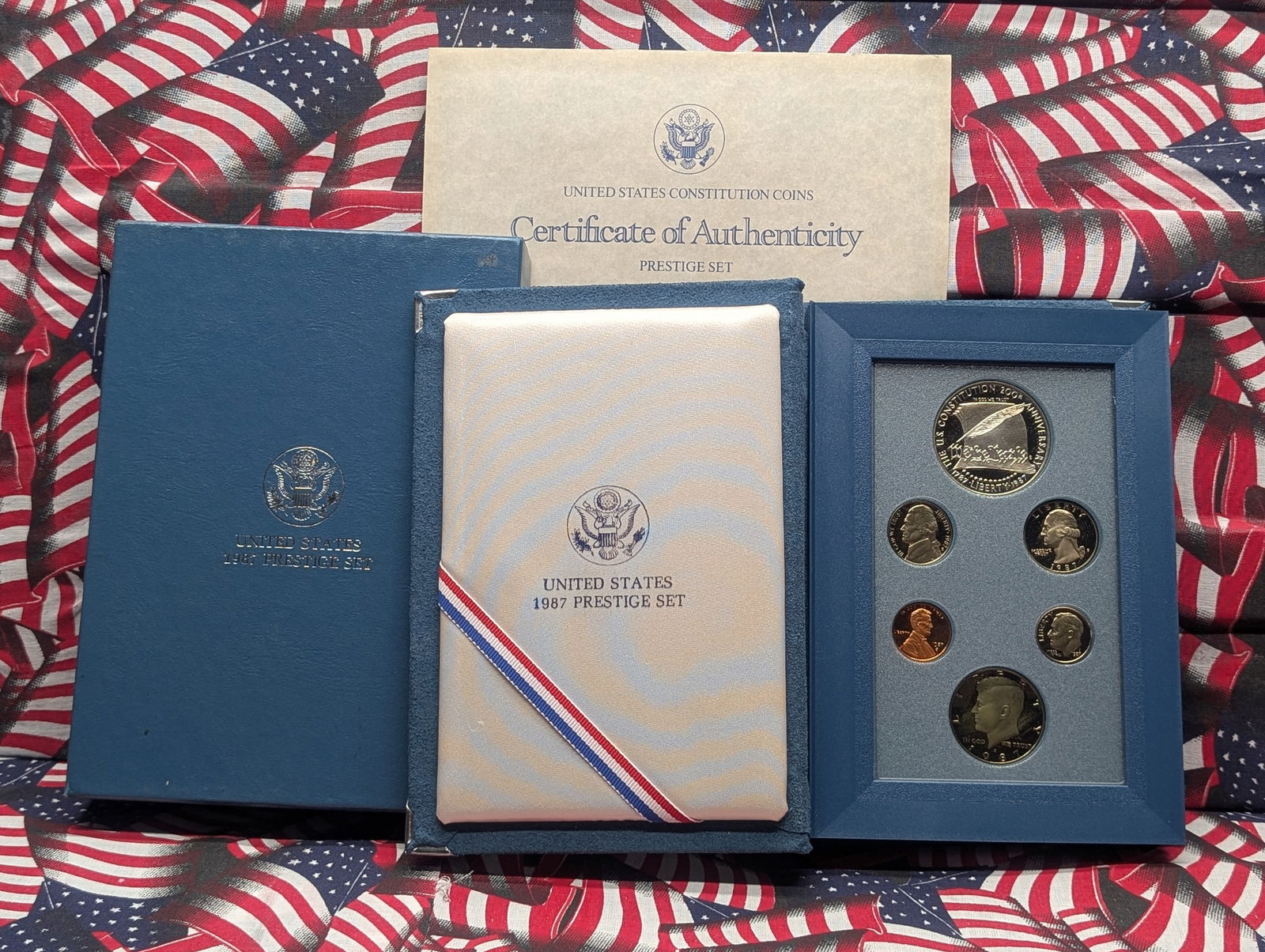 1987-S U.S. Mint Prestige Set in OGP w/ COA - Includes Constitution Commemorative Silver Dollar. (1 of 5)