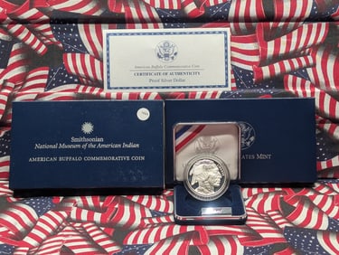 2001 P Smithsonian Buffalo Commemorative $1. GEM Proof in original box plus COA.