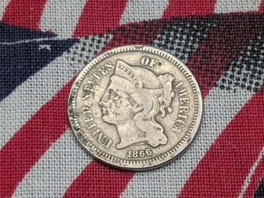 1866 Three Cent Nickel *FINE*.