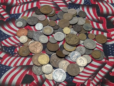 Bag of 1.0 Lb. of Various Vintage & Modern World Coins.