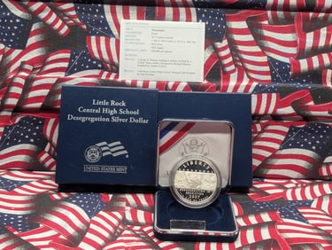 2007-P PROOF Little Rock Central High School Desegregation Commemorative Silver Dollar in OGP w/