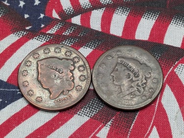 1826 & 1838 Coronet Head Large Cents (2 PCS).
