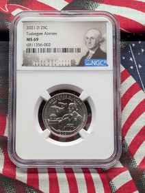 2021-D Tuskegee Airmen Quarter - NGC MS69.