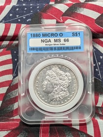 1880-O Morgan Silver Dollar w/ Micro-o - NGA Cert. MS66.