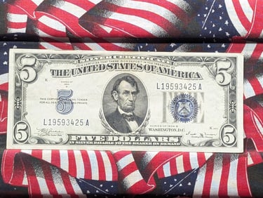 1934 B Series $5.00 Silver Certificate *VF/XF*.