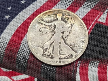 1921 Walking Liberty Silver Half Dollar.