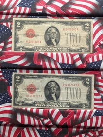 1928 A & C Series $2.00 RED SEAL Banknotes.