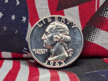 1963 PROOF Washington Silver Quarter.