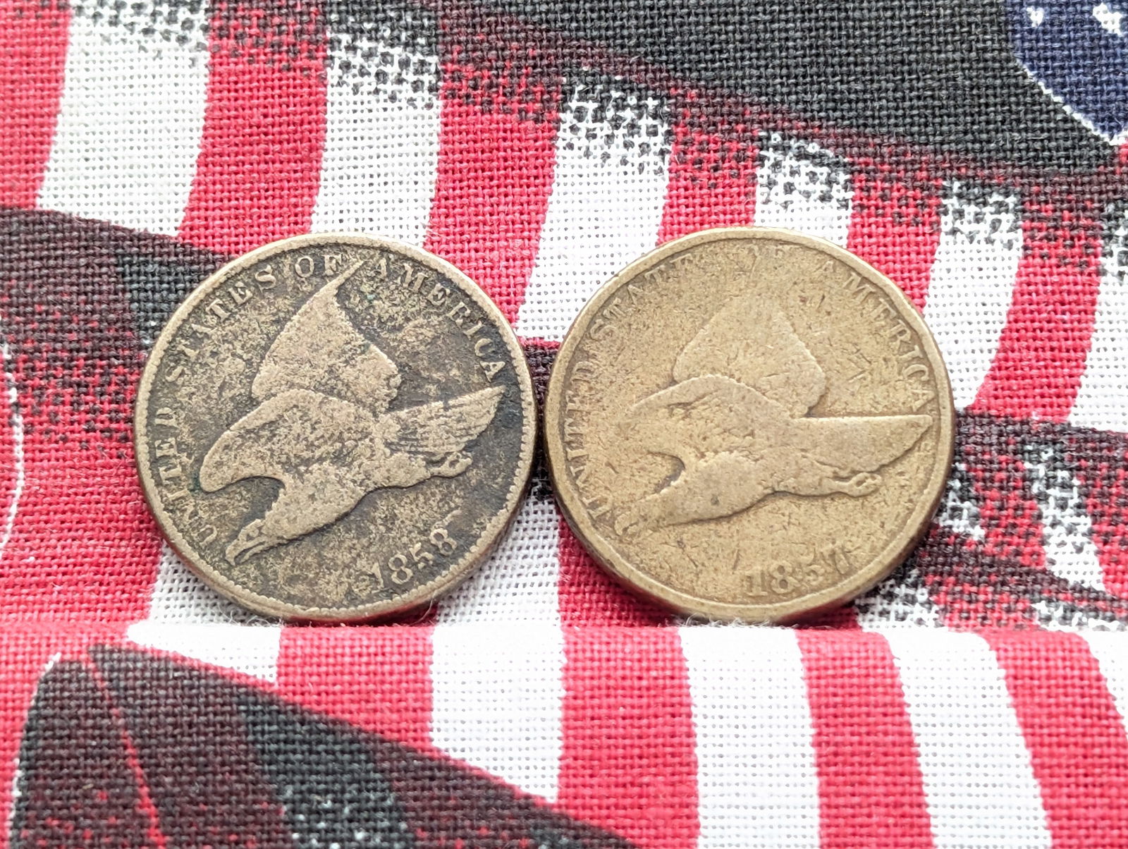 1857 & 1858 Flying Eagle Cents (2 PCS). (1 of 2)