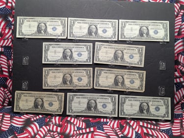 (6) 1957, (4) 57-B Series $1.00 Silver Certificates .