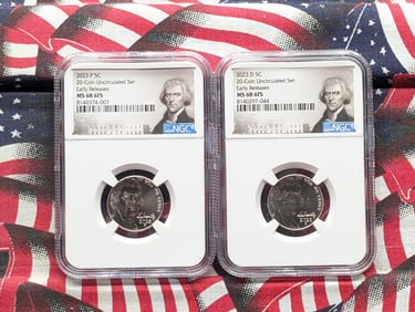 2023-D&P Jefferson Nickels - Both NGC MS68 6FS *Early Release* (2 Coins).