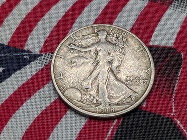 1918-S Walking Liberty Silver Half Dollar *VF*.