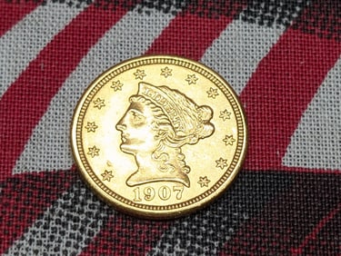 1907 Liberty Head $2.50 90% GOLD Quarter Eagle.