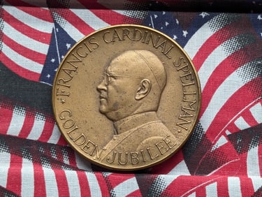 Francis Cardinal Spellman - Golden Jubilee Bronze Commemorative Medal.